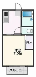 ハイツ豊津荘Ⅱ【2階】の間取り