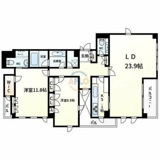 パレス帝塚山【2階】の間取り
