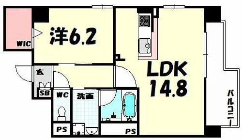 L・Isobe三宮【11階】の間取り
