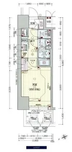 プレサンスOSAKA DOMECITYクロスティ【3階】の間取り