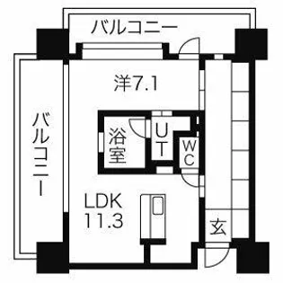1LDKの間取り画像