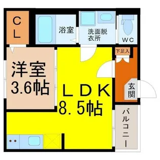 プレミアムテラス松葉町【2階】の間取り