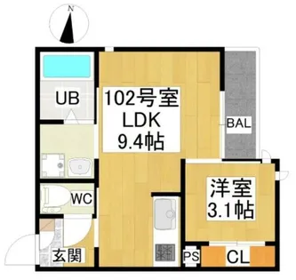 GRANDTIC名鉄栄生【1階】の間取り