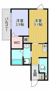 カーサフォルトゥナート堺石津駅前【2階】の間取り