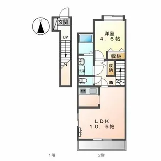 フラッツ東中島【2階】の間取り