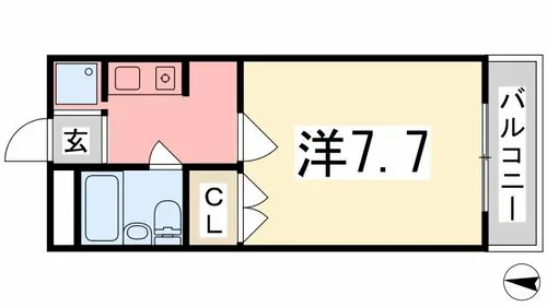 K・X御立【302号室】の間取り