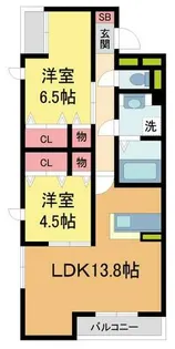 2LDKの間取り画像