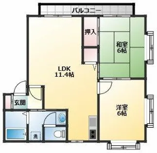 コーポラス辻元A棟【1階】の間取り