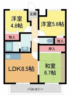 アリヴィラ夙川【201号室】の間取り