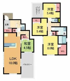 兵庫県宝塚市仁川台【一戸建】の間取り