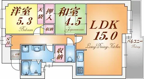 イスズハイツベル鈴蘭台南町【2階】の間取り