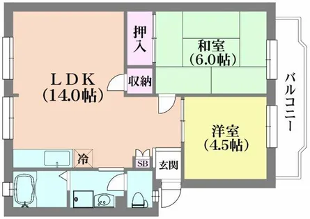 ウィンディア・キド【1階】の間取り