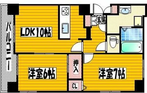プレステージ・デル・片野【6階】の間取り