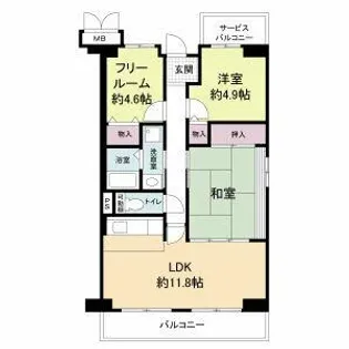 ラシームフルール石津【3階】の間取り