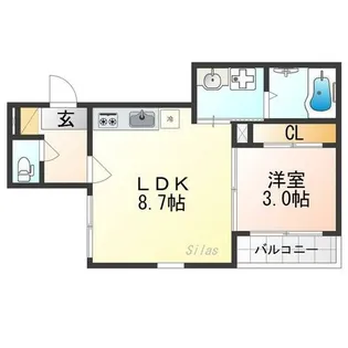 ハーモニーテラス花園伊町【2階】の間取り