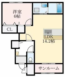 大阪府大阪狭山市半田5丁目【アパート】の間取り