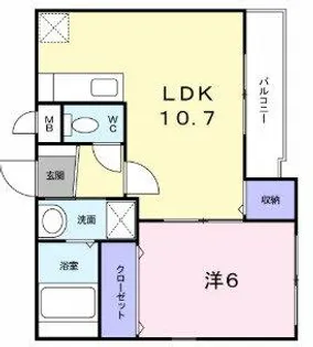 大阪府大阪狭山市半田6丁目【アパート】の間取り