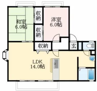 大阪府藤井寺市小山3丁目【アパート】の間取り