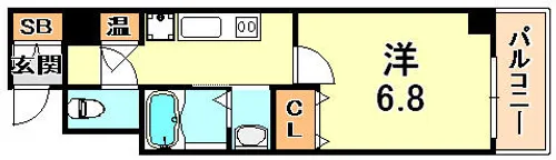 アレス六甲【8階】の間取り