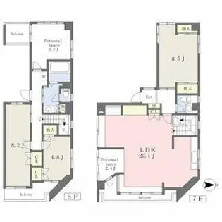 コーポジョイフル【7階】の間取り