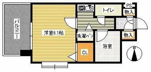 福岡県福岡市中央区大手門3丁目【マンション】の間取り