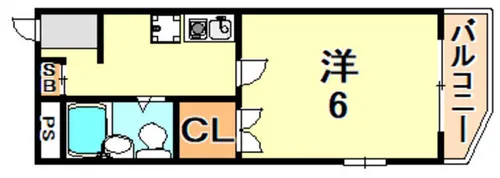 サクセス本多聞【4階】の間取り