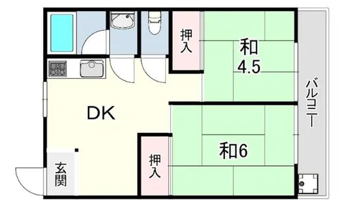 名谷マンション【2階】の間取り
