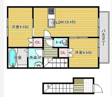 ジョイス広畑【2-102号室】の間取り