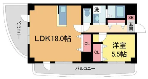 メゾンクレール【5階】の間取り