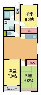 ブリージェ朝日ヶ丘【110号室】の間取り