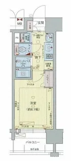 プレサンス天満橋アンジェ【8階】の間取り
