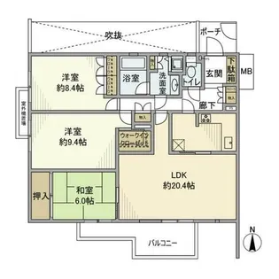パーク・コート御影【2階】の間取り