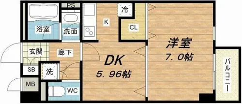 メゾン・ド・成屋大阪【4階】の間取り