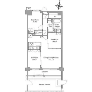 ミレーネ神戸住吉本町【-1階】の間取り