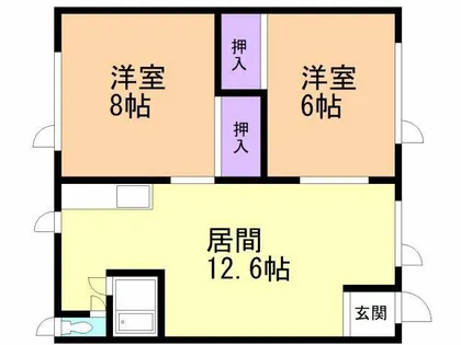 Kアパート【1階】の間取り