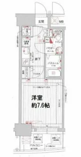 ラシュレエグゼ本町【14階】の間取り