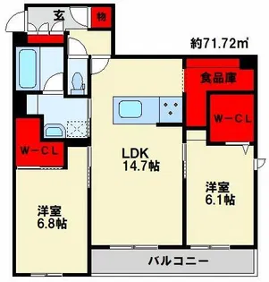 シャーメゾンステージ泉台【102号室】の間取り