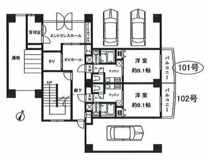エスポワール御影【1階】の間取り