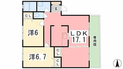 アベニューB棟【102号室】の間取り