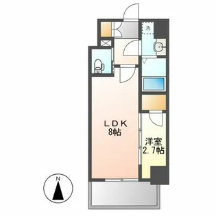 S-RESIDENCE亀島駅前ascent(アセント)【2階】の間取り