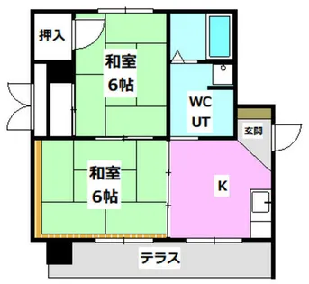 ルーエハイム千里丘【1階】の間取り