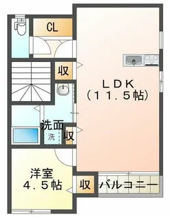 Kパラッツォパールブリッジ【2階】の間取り