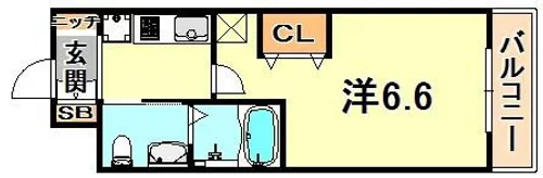 エステムプラザ神戸三宮ルクシア【15階】の間取り