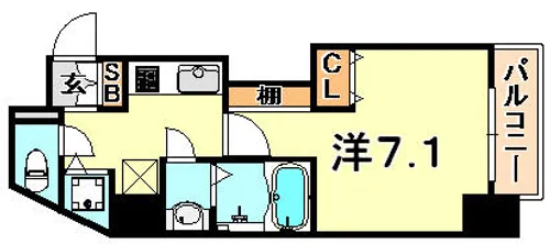 パシフィックレジデンス神戸八幡通【8階】の間取り