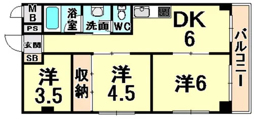 塚口レジデンス【2階】の間取り