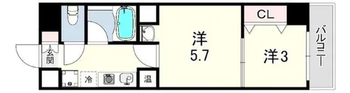 パークモダン伊丹【1階】の間取り