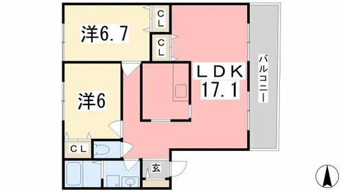 アベニューB棟【202号室】の間取り