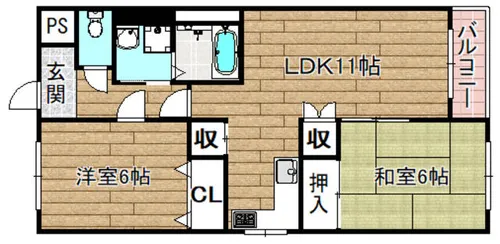 千代田ハイツ【101号室】の間取り