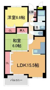 セレッソカージェ芦屋【102号室】の間取り
