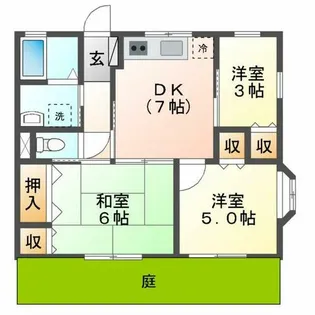 サニーハイツ草木West【101号室】の間取り